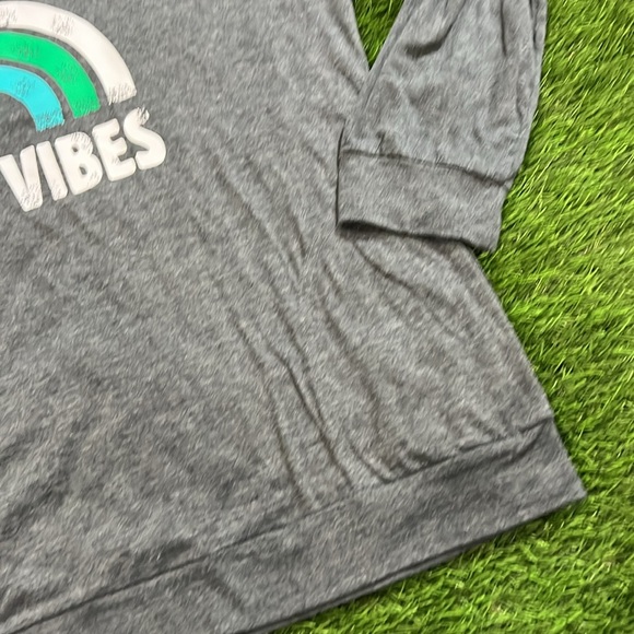 Women’s Good Vibes Long Sleeve Crew neck top with pockets - Picture 3 of 5